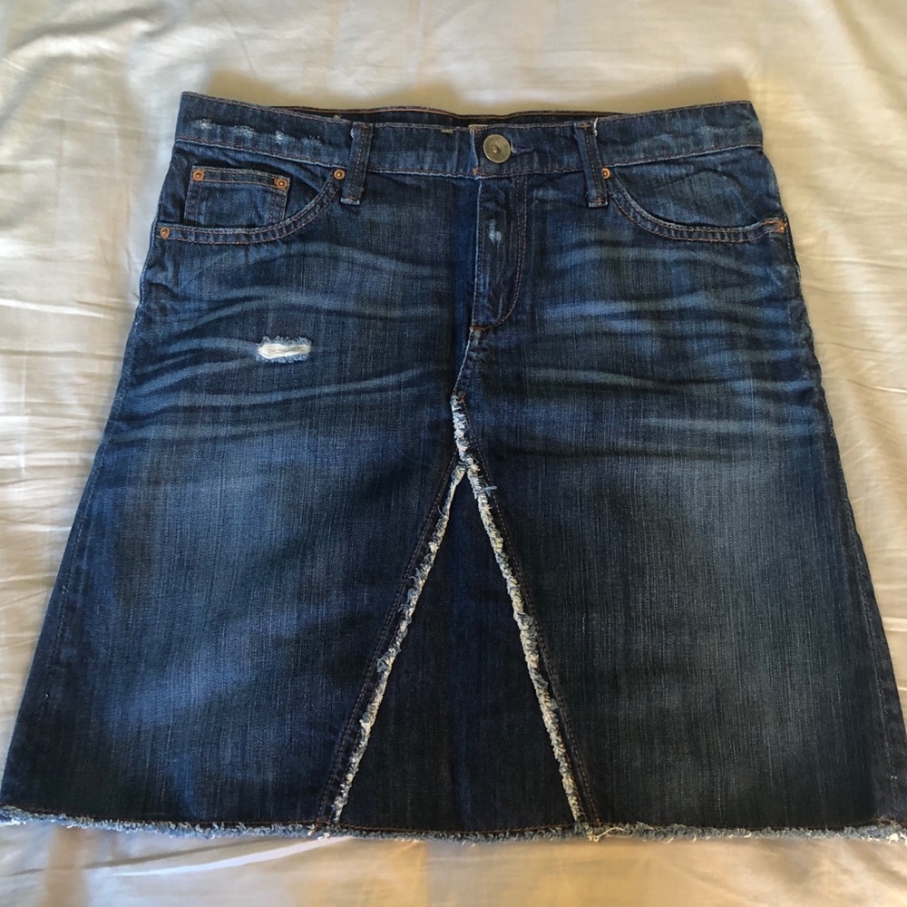 Banana Republic Distressed Denim Skirt